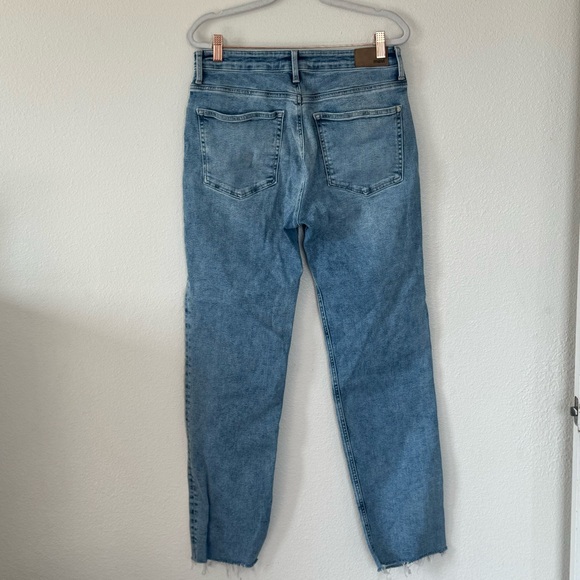 Mavi High Rise Straight Leg Jeans Raw Hem Organic Cotton Stretch 30 x 30 $128 - Picture 4 of 13